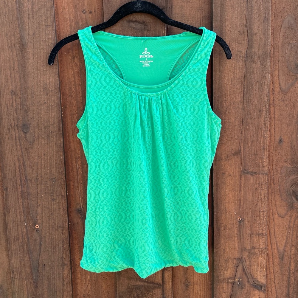 Prana Cute emerald green sleeveless tank top lined